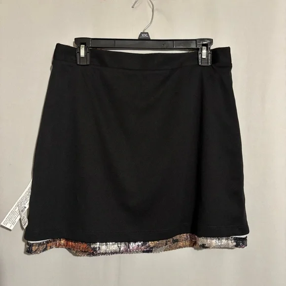 ZARA Basic size L Floral Sequin Multicolor Lined Mini Skirt - Picture 7 of 9